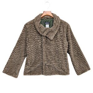 Patagonia Pelage Jacket Womens Brown Cocoa Husk High Pile Fleece Pockets Size M
